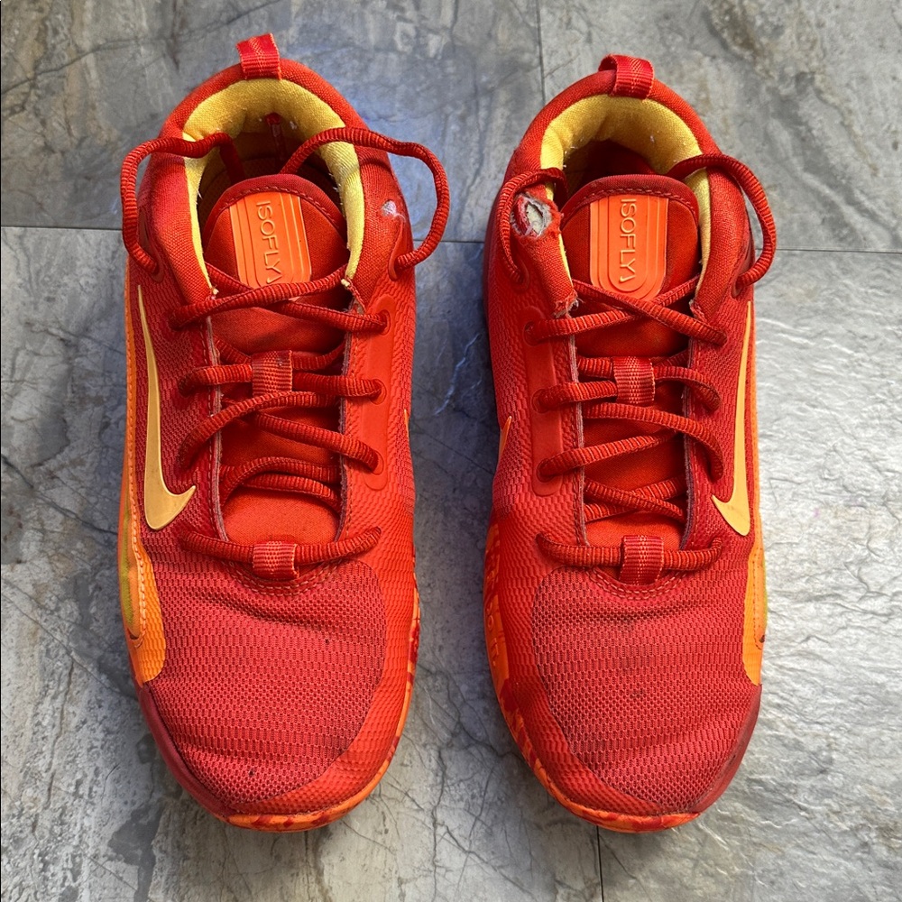 Orange and Yellow Nike IsoFly shoes GUC